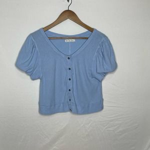 We The Free Blue Crop Top Size L